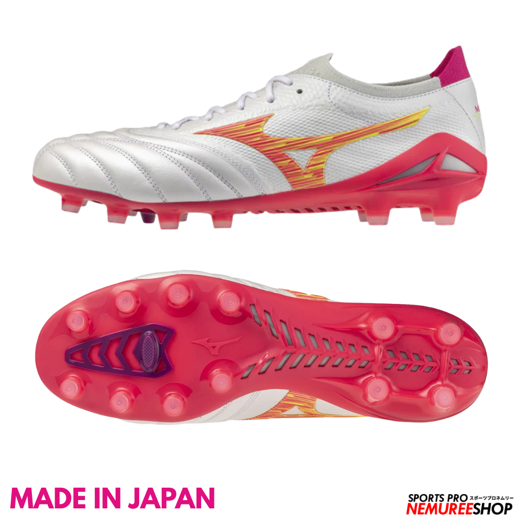 MIZUNO Football Shoes MORELIA NEO 4 BETA JAPAN (WHITE/PINK TETRA/FUCHSIA PURPLE) - Nemuree Shop - Online Sports Store