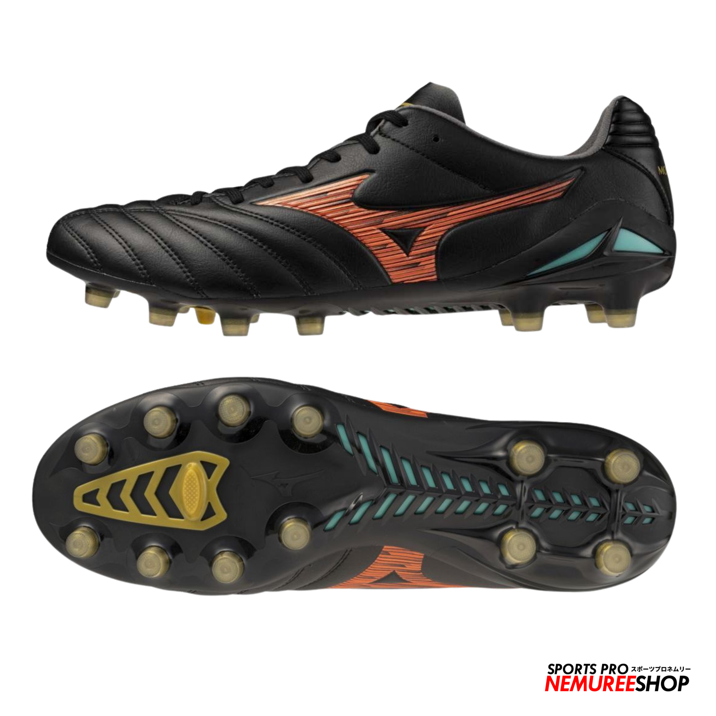 MIZUNO Football Shoes MONARCIDA NEO 3 PRO (BLACK / LAVA ORANGE / ARCADIA)