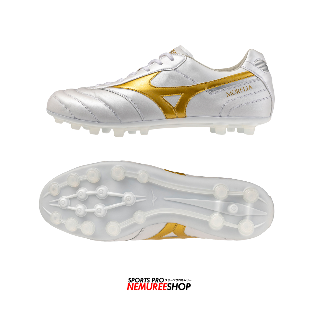 MIZUNO Football Shoes MORELIA 2 ELITE AG (WHITE / GOLD) - Nemuree Shop - Online Sports Store