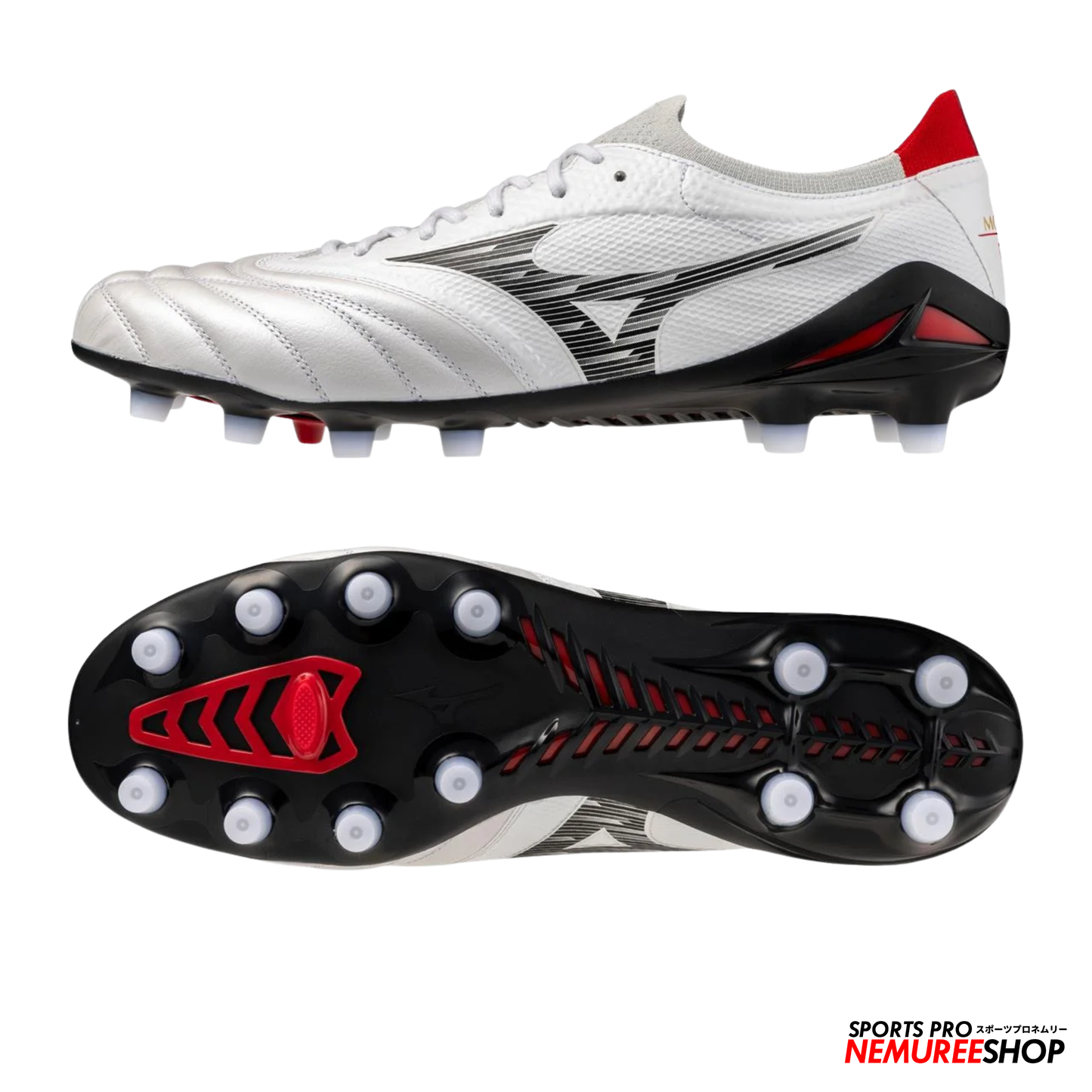MIZUNO Football Shoes MORELIA NEO 5 BETA ELITE (WHITE/BLACK/CHINESE RED)