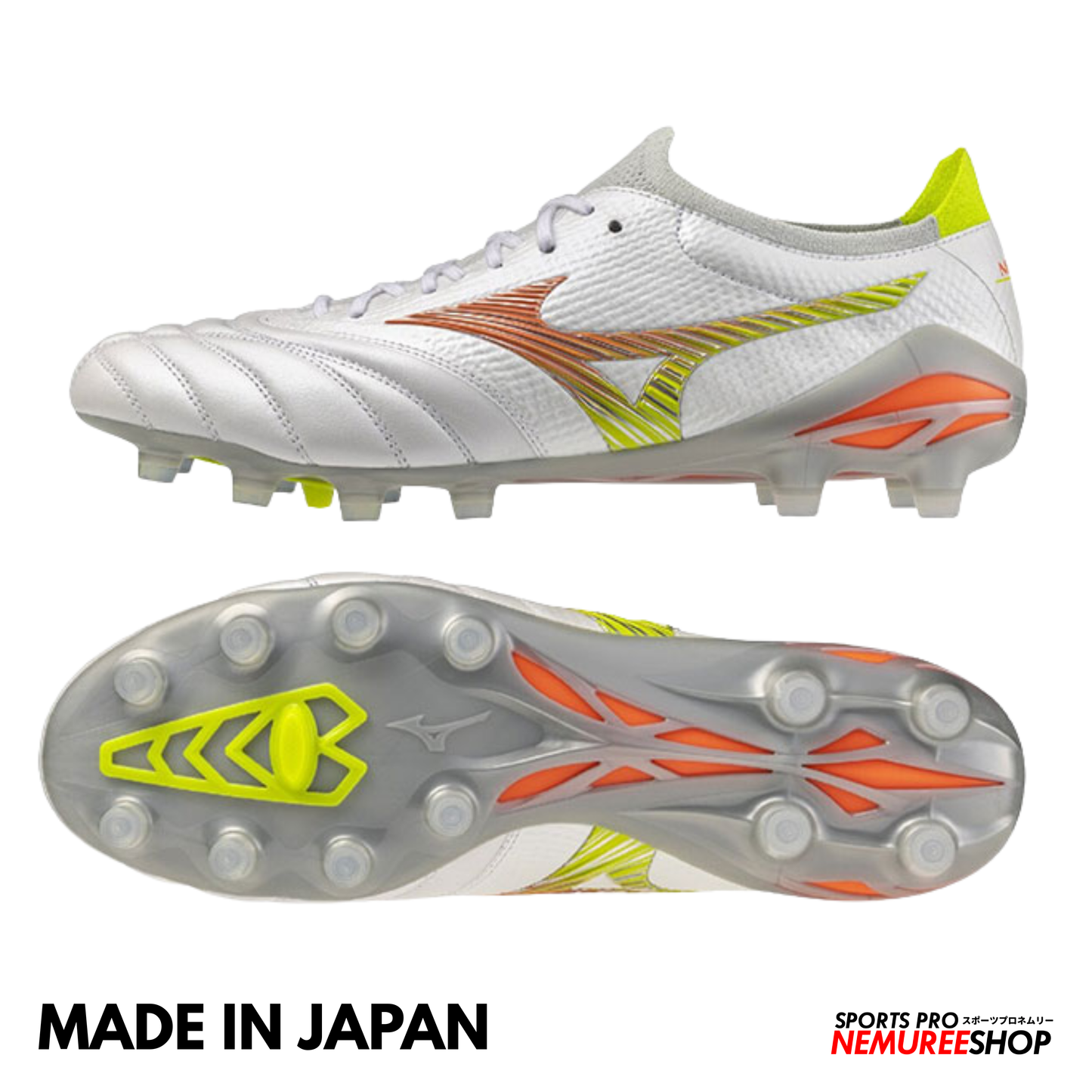 MIZUNO Football Shoes MORELIA NEO 5 BETA JAPAN (WHITE/LAVA ORANGE/EVENING PRIMROSE)