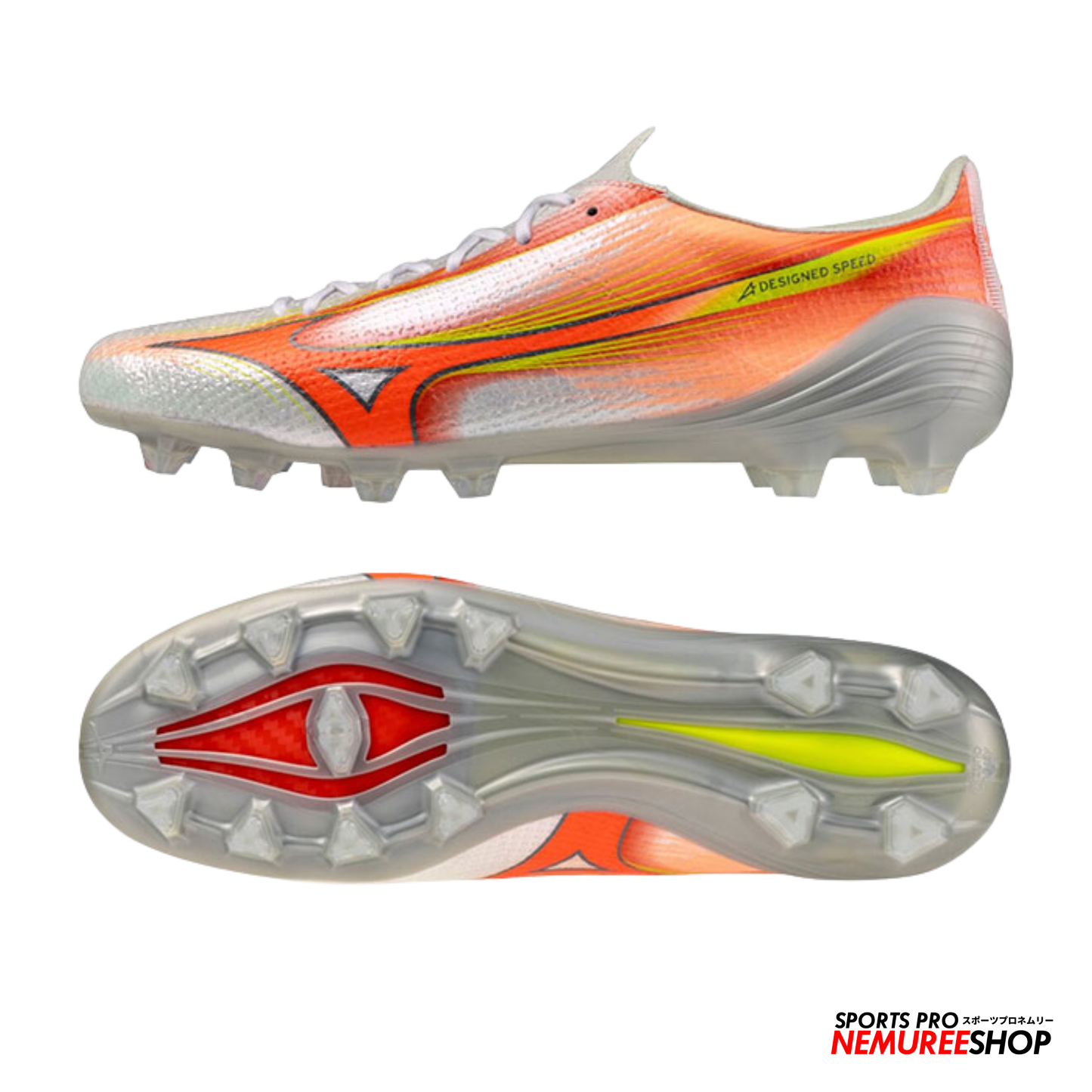 MIZUNO Football Shoes ALPHA 3 ELITE (WHITE/LAVA ORANGE/EVENING PRIMROSE)