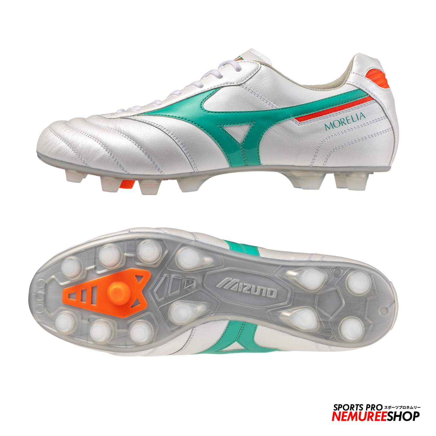 MIZUNO Football Shoes MORELIA 2 ELITE (WHITE/ARCADIA/LAVA ORANGE)