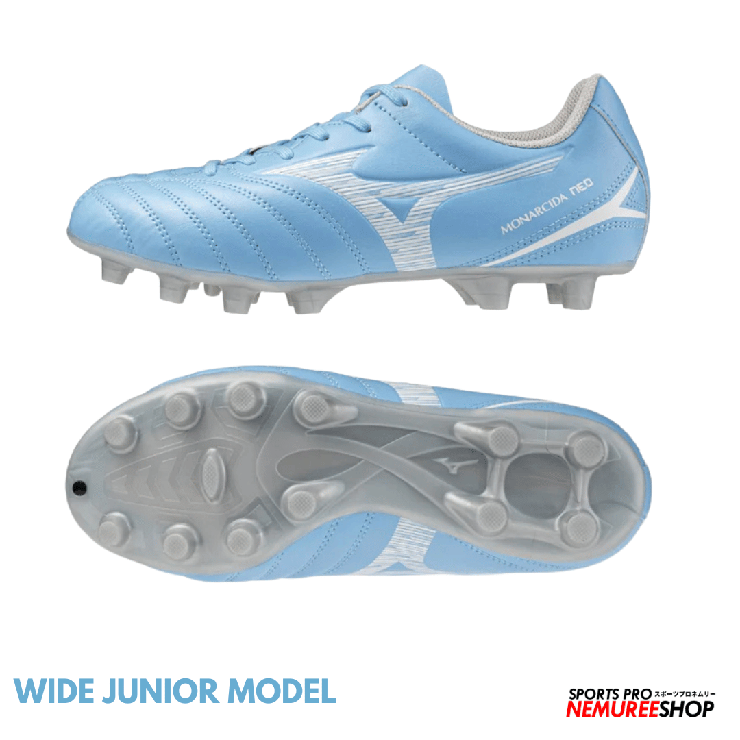 MIZUNO Football Shoes MONARCIDA NEO 3 SELECT JR WIDE (CELESTE / WHITE) - Nemuree Shop - Online Sports Store