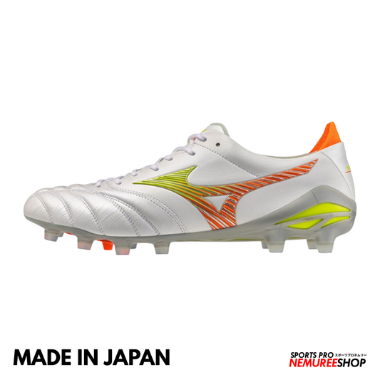 MIZUNO Football Shoes MORELIA NEO 5 JAPAN (WHITE/EVENING PRIMROSE/LAVA ORANGE)