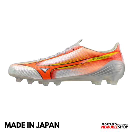 MIZUNO Football Shoes ALPHA 3 JAPAN (WHITE/LAVA ORANGE/EVENING PRIMROSE)
