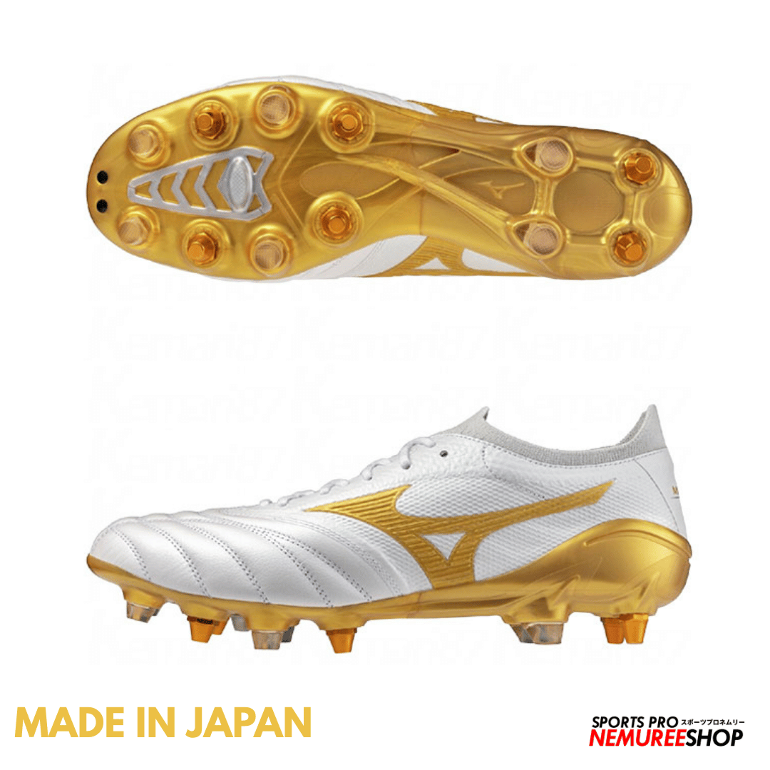 MIZUNO Football Shoes MORELIA NEO 4 BETA JAPAN MIX (WHITE / GOLD) - Nemuree Shop - Online Sports Store