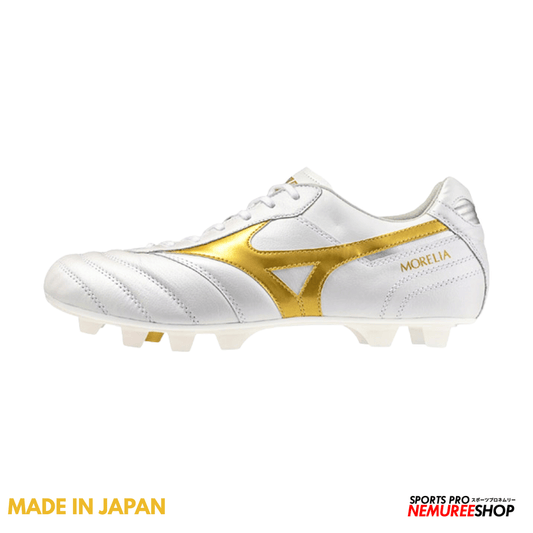 MIZUNO Football Shoes MORELIA 2 JAPAN (WHITE / GOLD) - Nemuree Shop - Online Sports Store