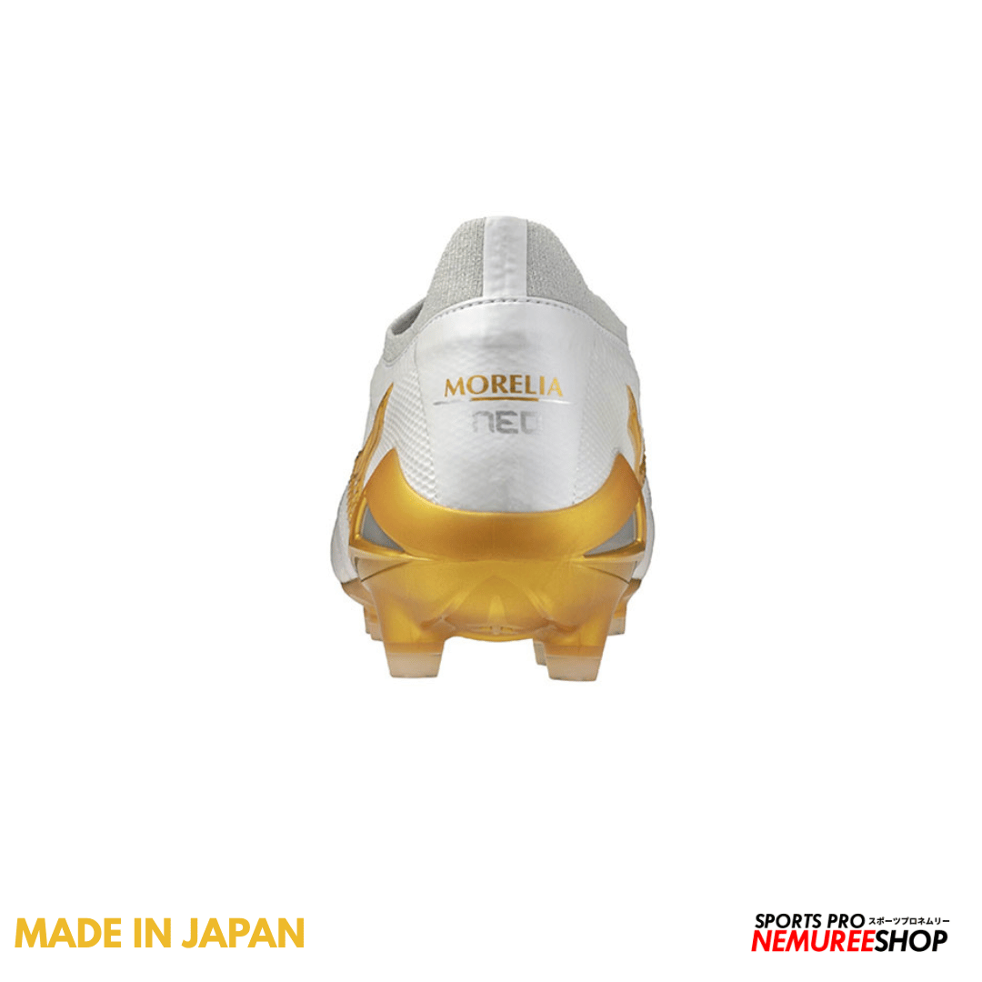 MIZUNO Football Shoes MORELIA NEO 4 BETA JAPAN (WHITE / GOLD) - Nemuree Shop - Online Sports Store