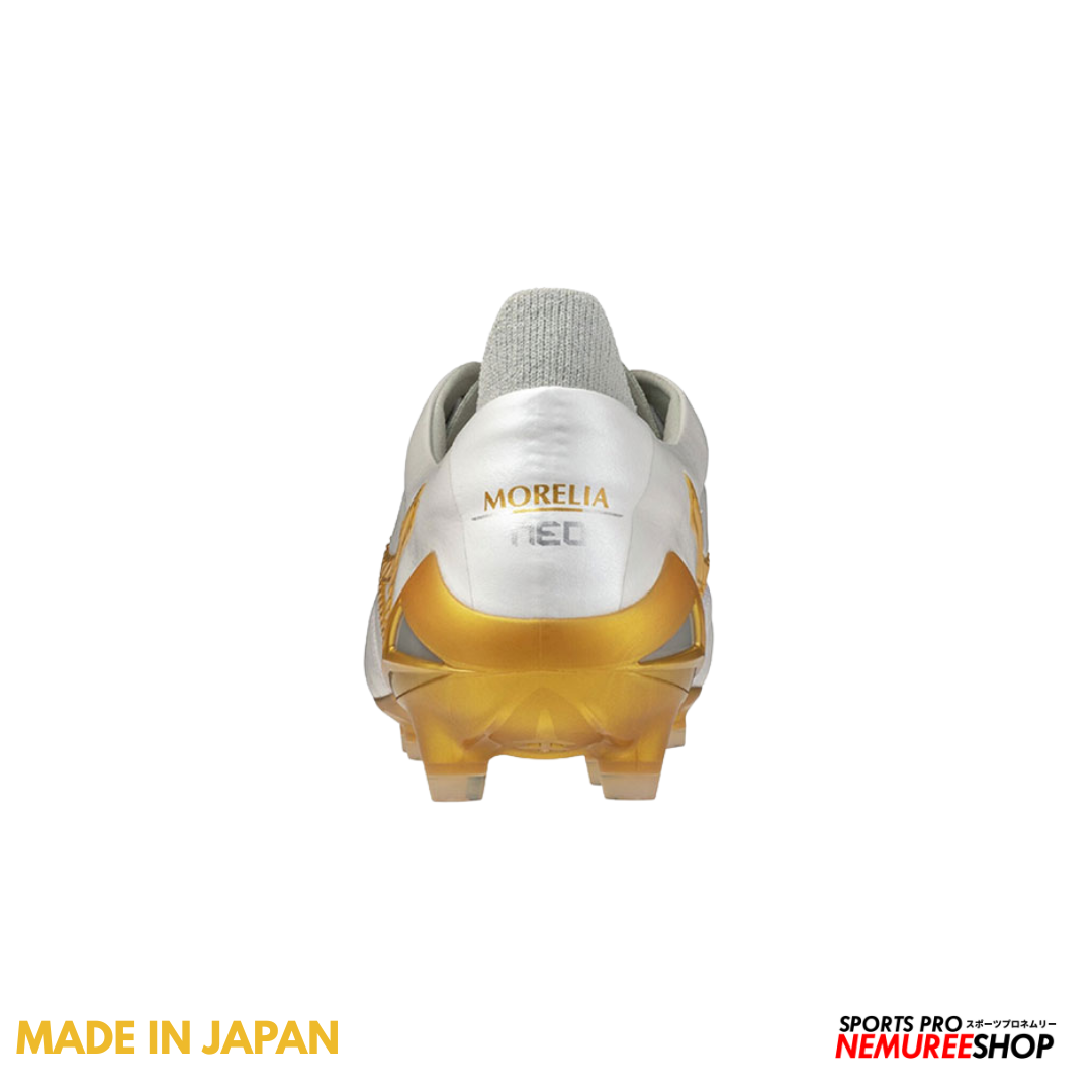 MIZUNO Football Shoes MORELIA NEO 4 JAPAN (WHITE / GOLD) - Nemuree Shop - Online Sports Store