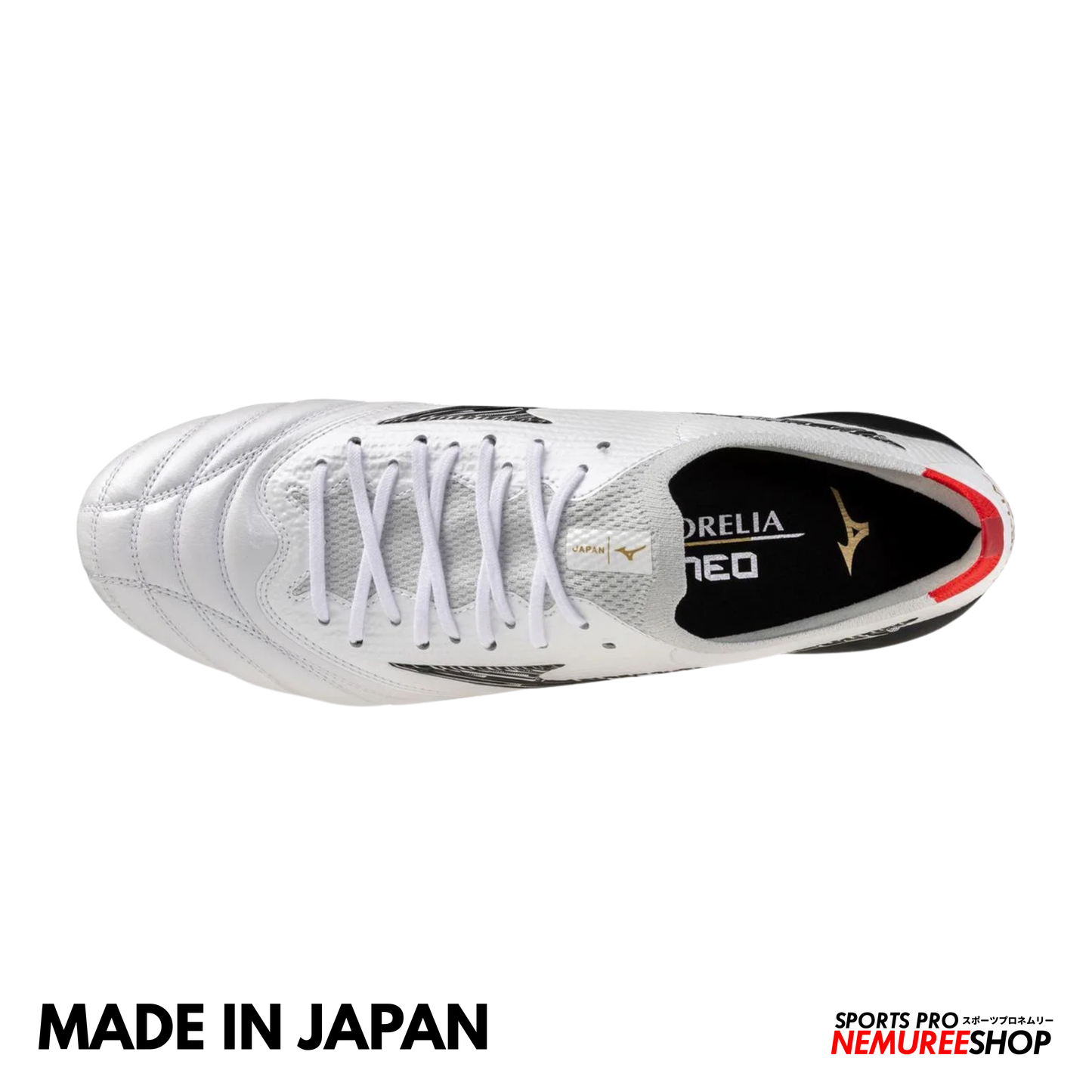 MIZUNO Football Shoes MORELIA NEO 5 BETA JAPAN (WHITE/BLACK/CHINESE RED)