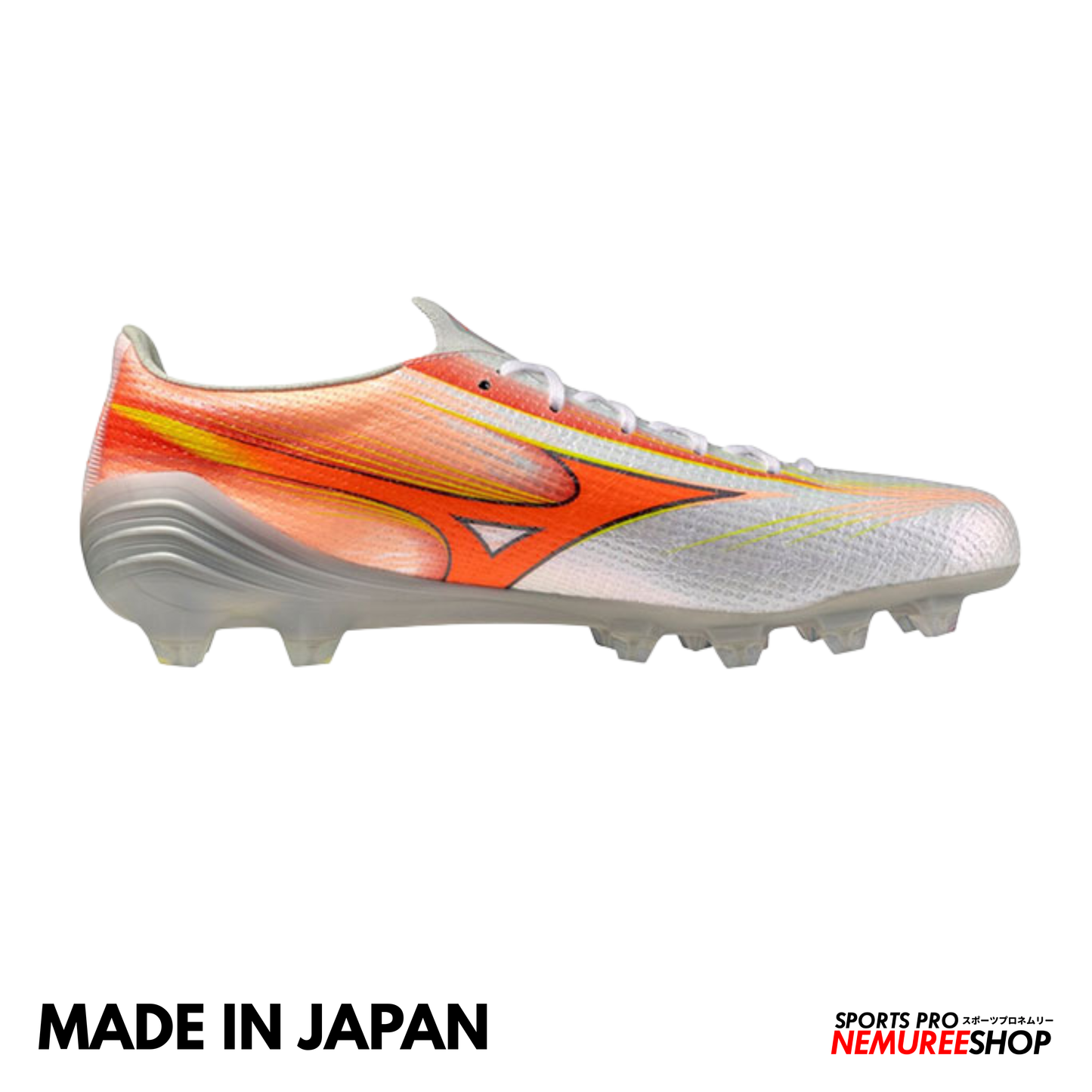 MIZUNO Football Shoes ALPHA 3 JAPAN (WHITE/LAVA ORANGE/EVENING PRIMROSE)