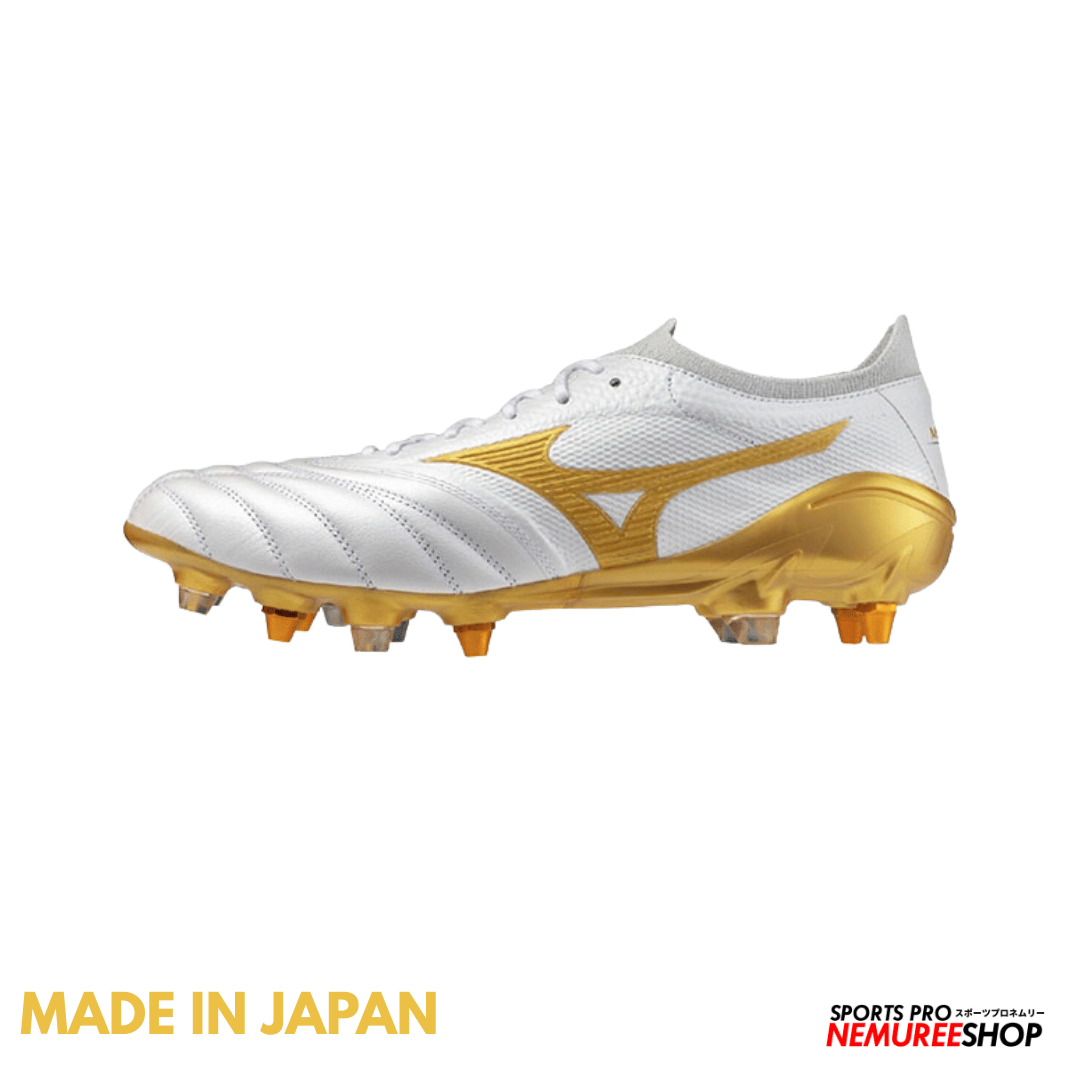 MIZUNO Football Shoes MORELIA NEO 4 BETA JAPAN MIX (WHITE / GOLD) - Nemuree Shop - Online Sports Store