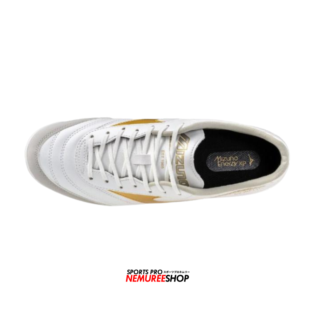 MIZUNO Futsal Shoes MORELIA SALA PRO IN (WHITE / FOOTBALL GOLD / GALAXY SILVER) - Nemuree Shop - Online Sports Store