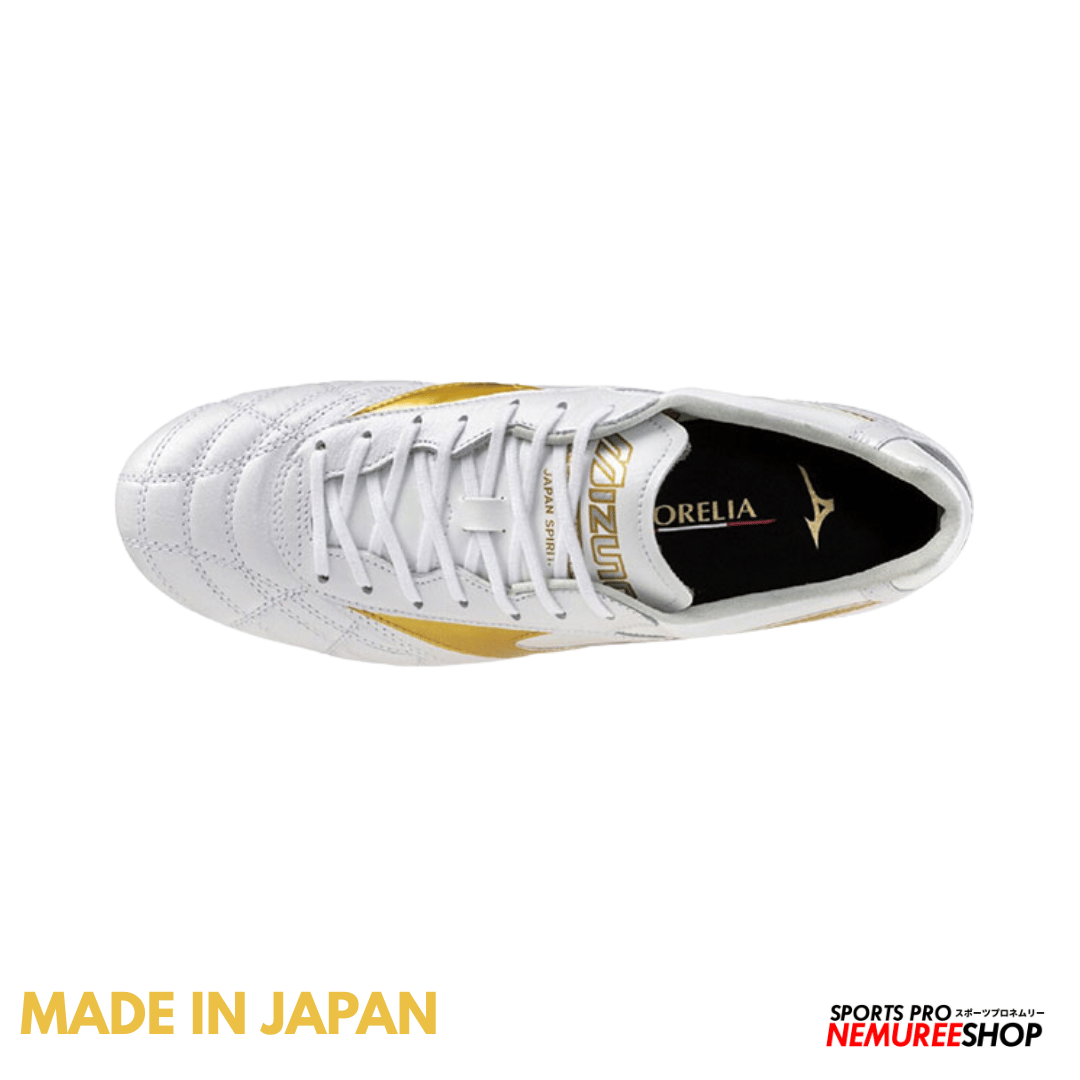MIZUNO Football Shoes MORELIA 2 JAPAN MIX (WHITE / GOLD) - Nemuree Shop - Online Sports Store