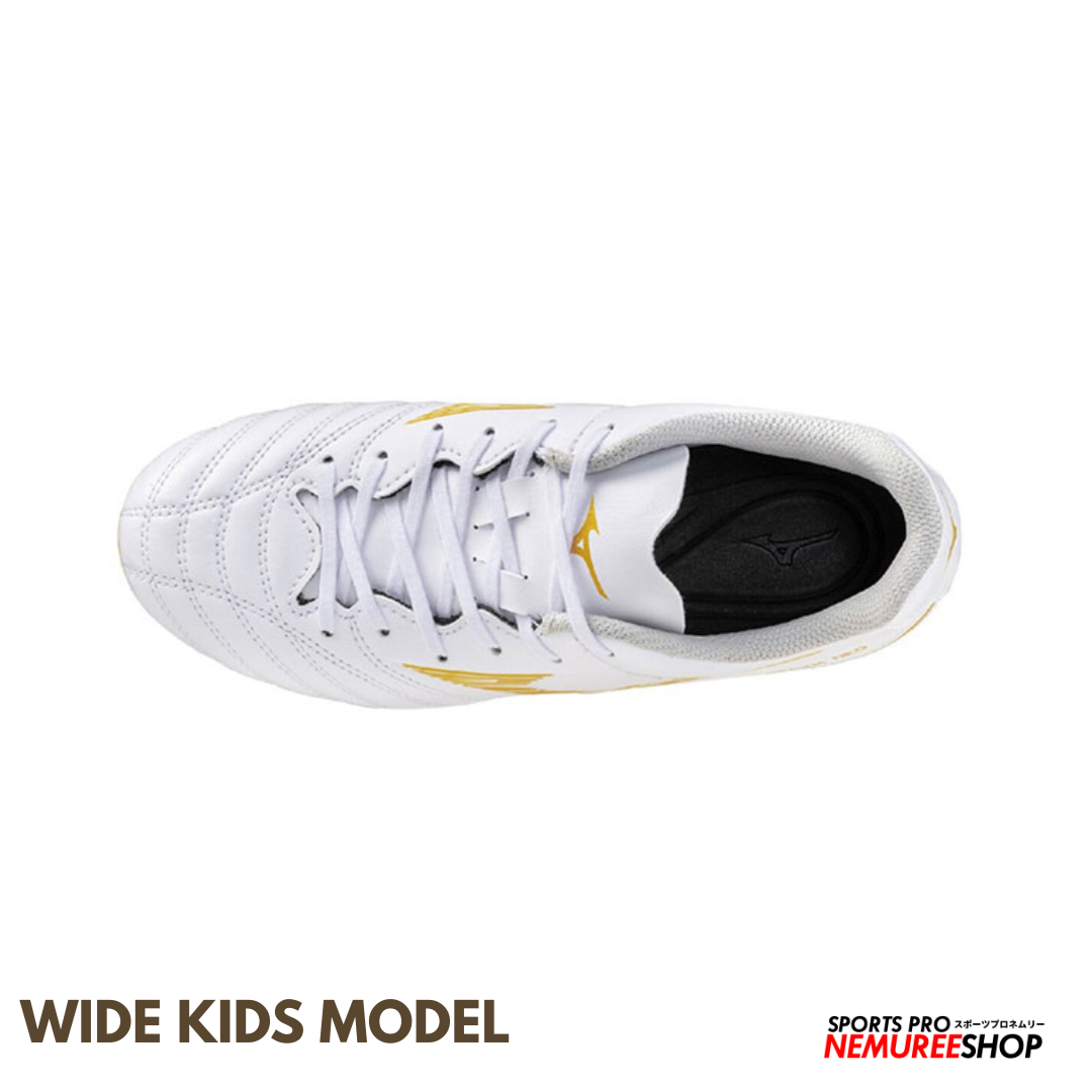 MIZUNO Football Shoes MONARCIDA NEO 3 SELECT JR WIDE (WHITE / GOLD) - Nemuree Shop - Online Sports Store