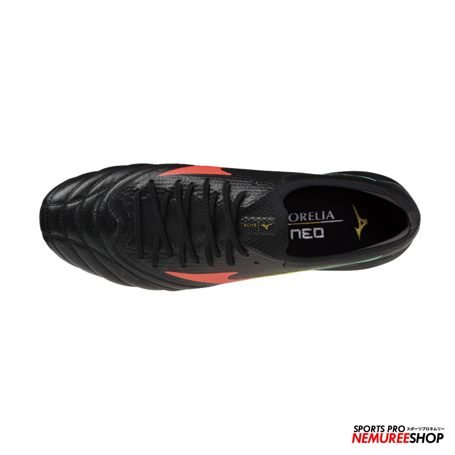 MIZUNO Football Shoes MORELIA NEO 5 BETA ELITE (BLACK/LAVA ORANGE/ARCADIA)