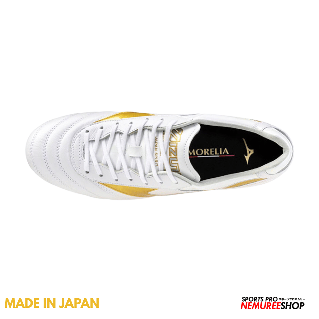 MIZUNO Football Shoes MORELIA 2 JAPAN (WHITE / GOLD) - Nemuree Shop - Online Sports Store