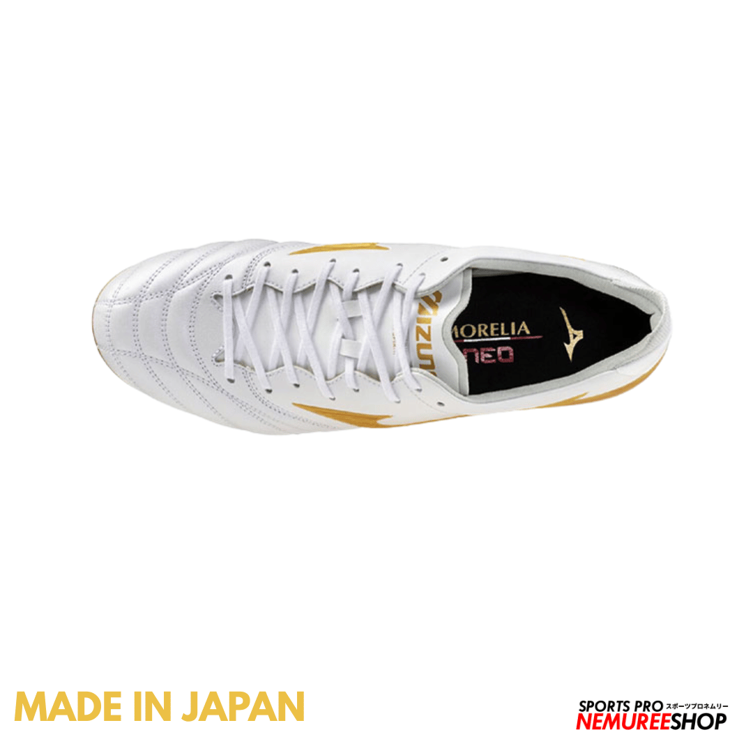MIZUNO Football Shoes MORELIA NEO 4 JAPAN MIX (WHITE / GOLD) - Nemuree Shop - Online Sports Store
