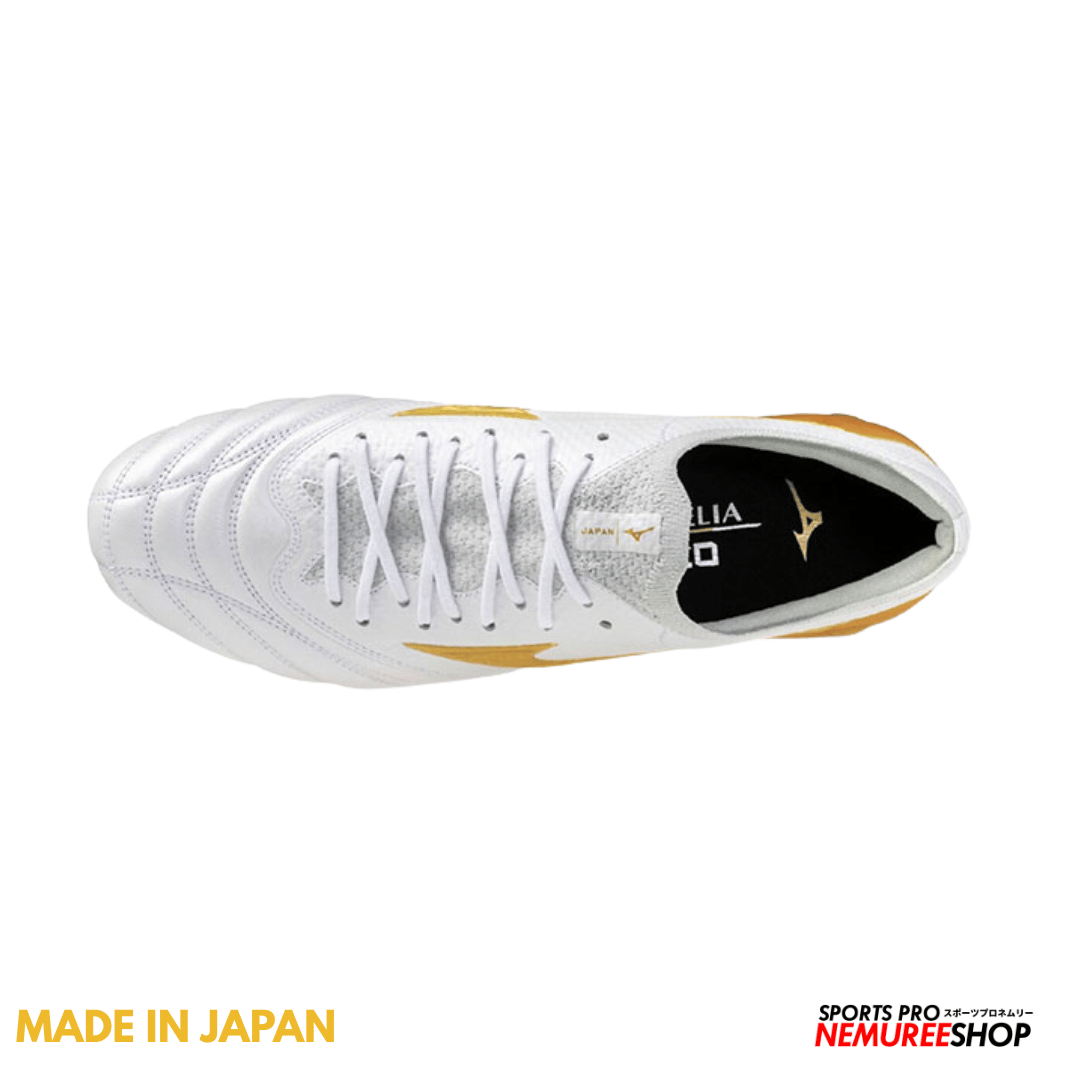 MIZUNO Football Shoes MORELIA NEO 4 BETA JAPAN (WHITE / GOLD) - Nemuree Shop - Online Sports Store