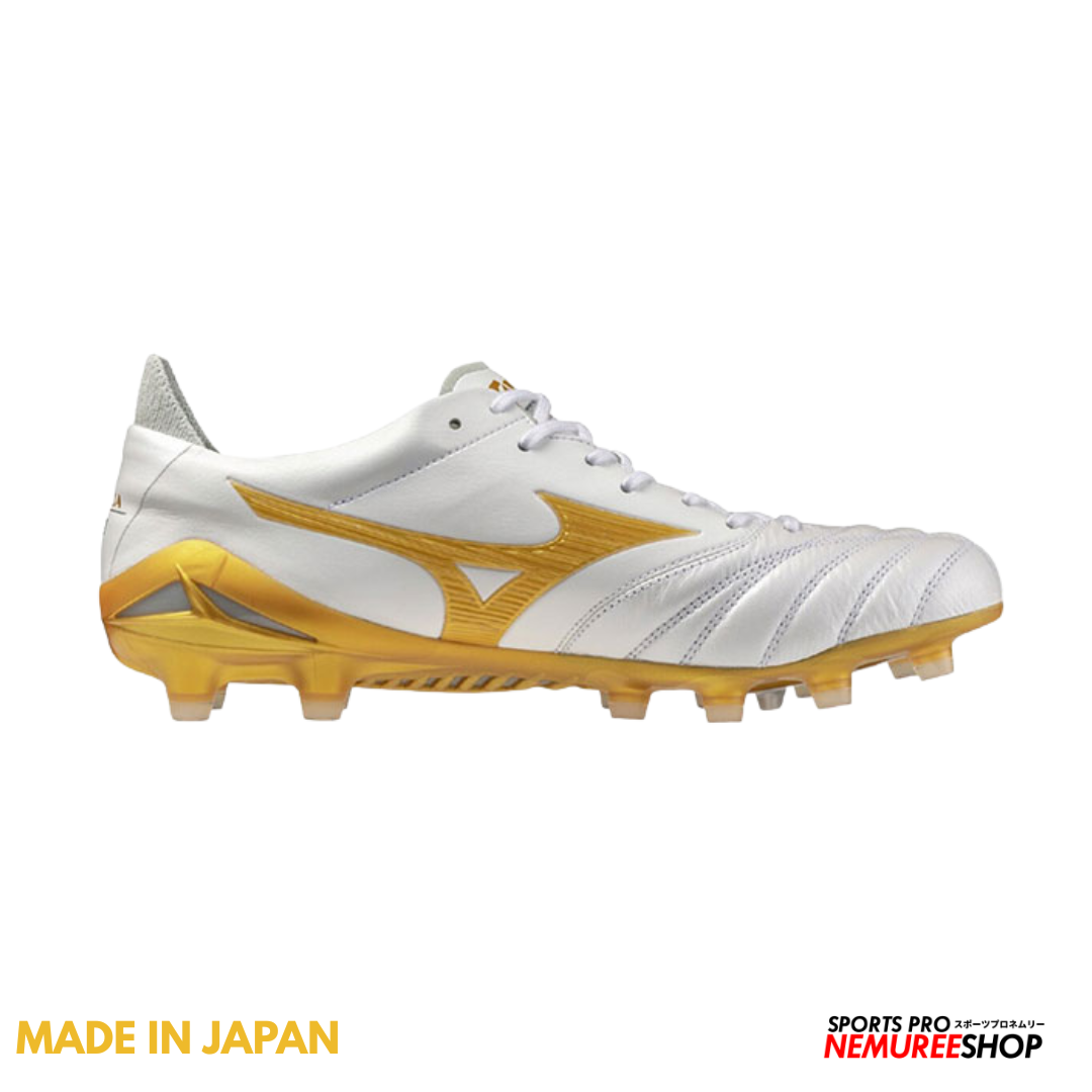 MIZUNO Football Shoes MORELIA NEO 4 JAPAN (WHITE / GOLD) - Nemuree Shop - Online Sports Store