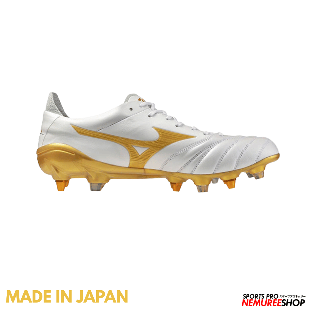 MIZUNO Football Shoes MORELIA NEO 4 JAPAN MIX (WHITE / GOLD) - Nemuree Shop - Online Sports Store
