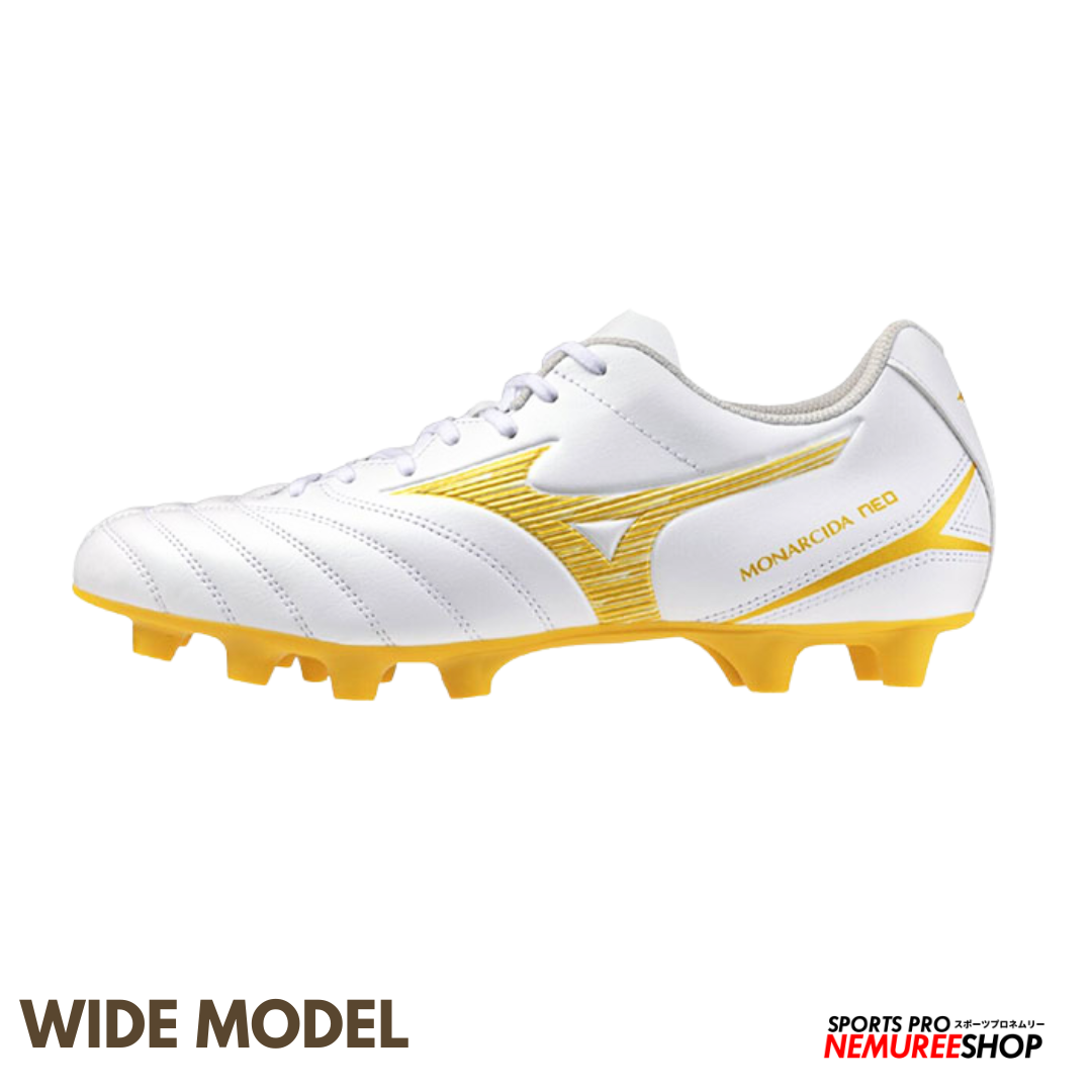 MIZUNO Football Shoes MONARCIDA NEO 3 SELECT WIDE (WHITE / GOLD) - Nemuree Shop - Online Sports Store