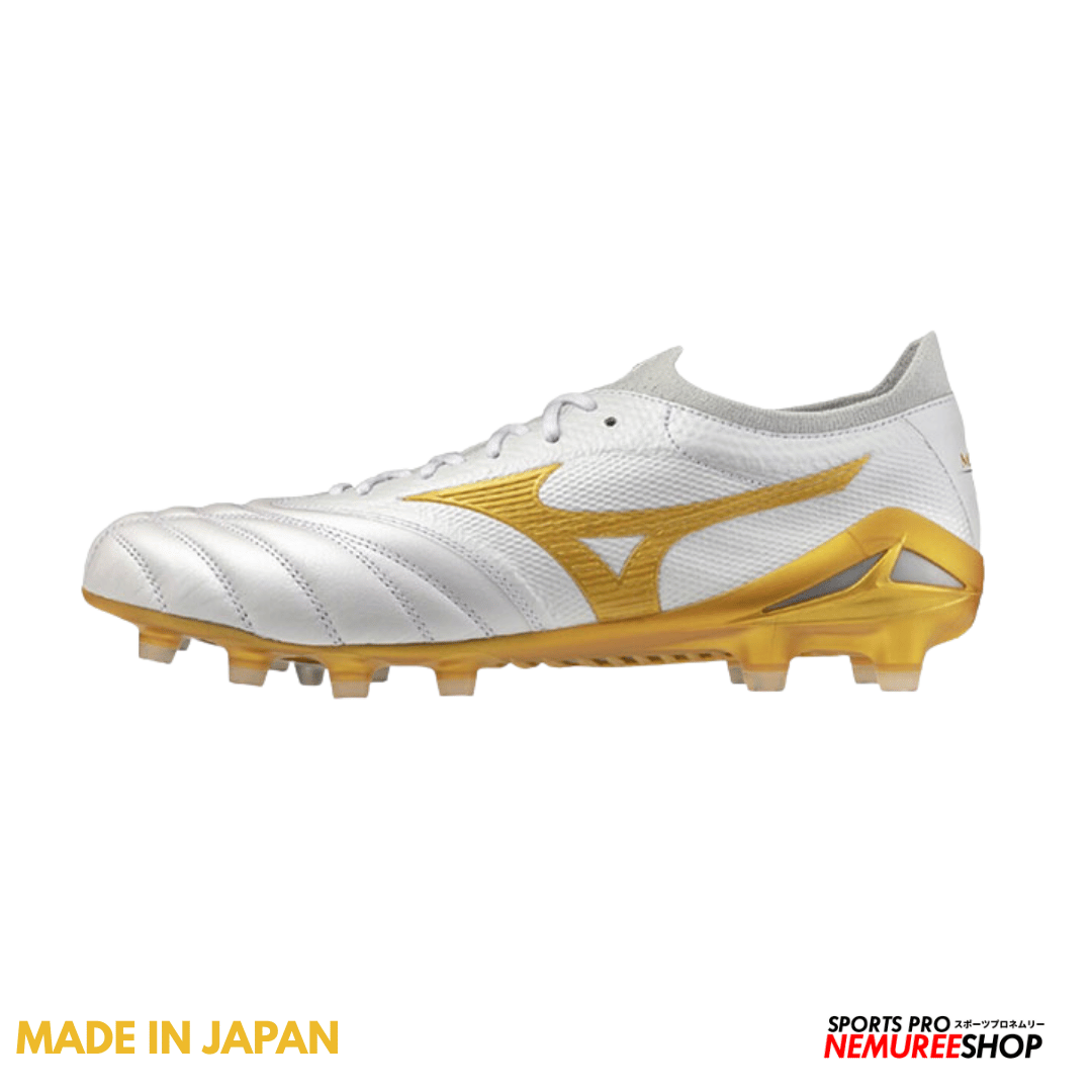 MIZUNO Football Shoes MORELIA NEO 4 BETA JAPAN (WHITE / GOLD) - Nemuree Shop - Online Sports Store