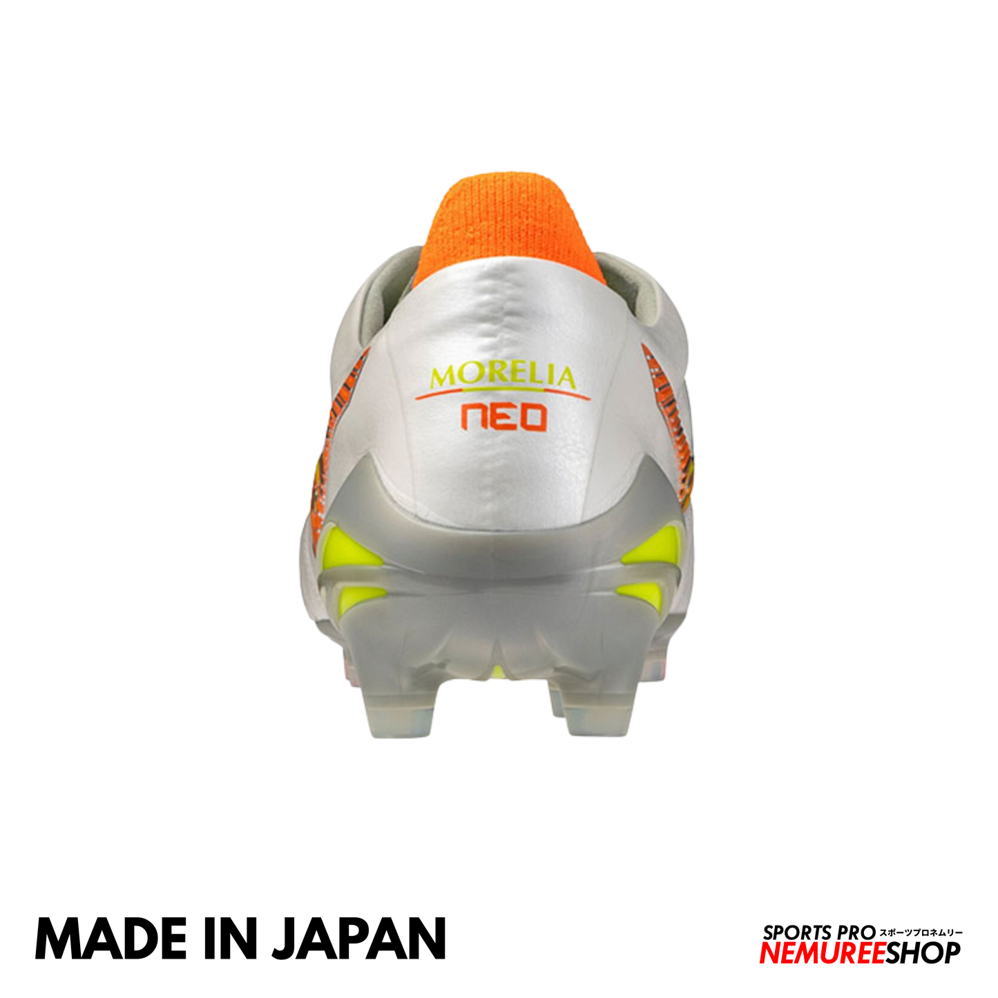 MIZUNO Football Shoes MORELIA NEO 5 JAPAN (WHITE/EVENING PRIMROSE/LAVA ORANGE)