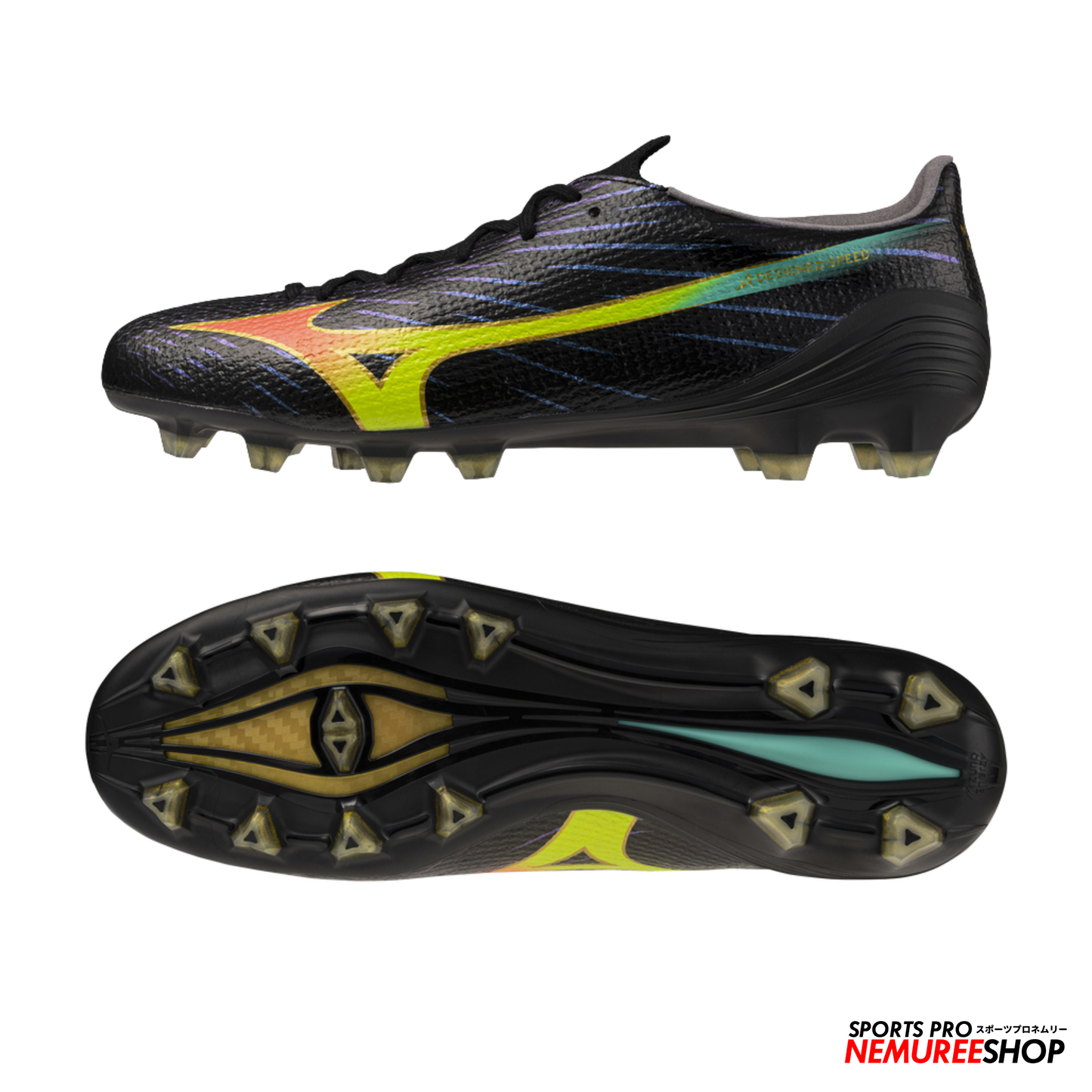 MIZUNO Football Shoes ALPHA 3 ELITE (BLACK/LAVA ORANGE/EVENING PRIMROSE)