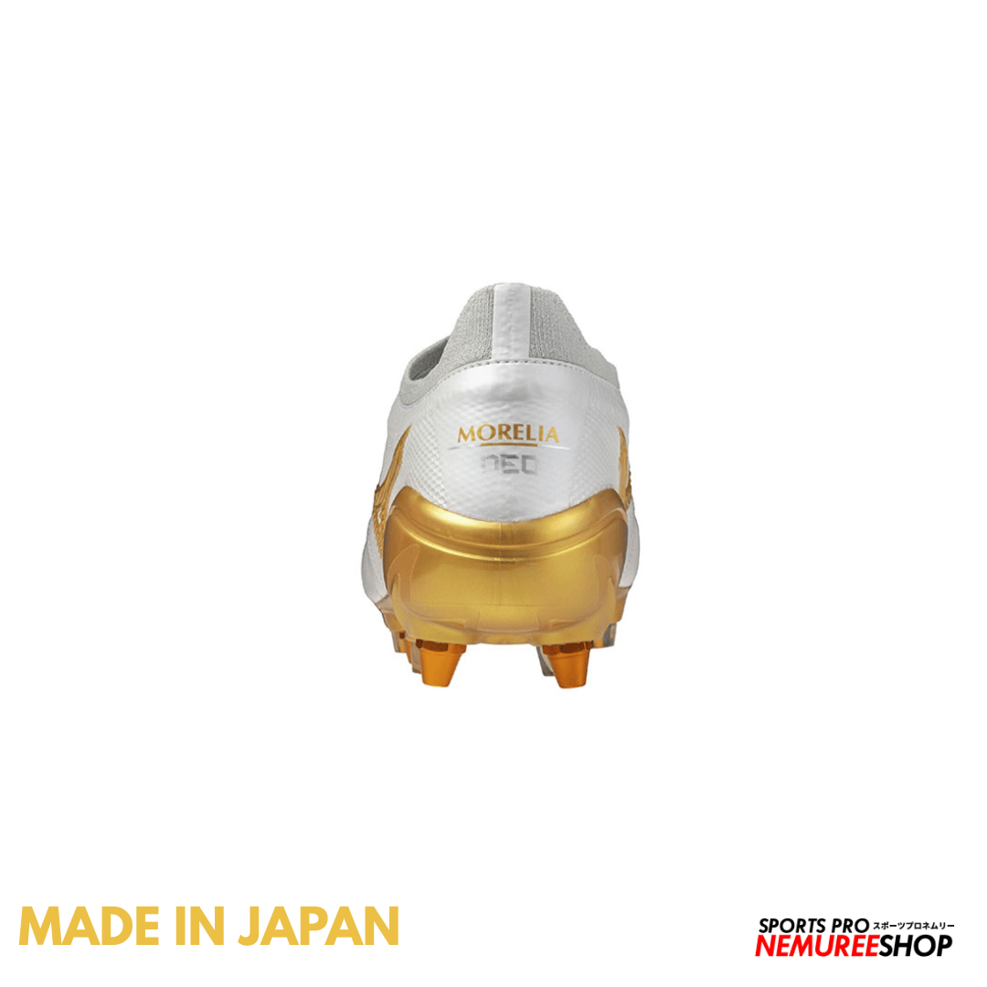 MIZUNO Football Shoes MORELIA NEO 4 BETA JAPAN MIX (WHITE / GOLD) - Nemuree Shop - Online Sports Store