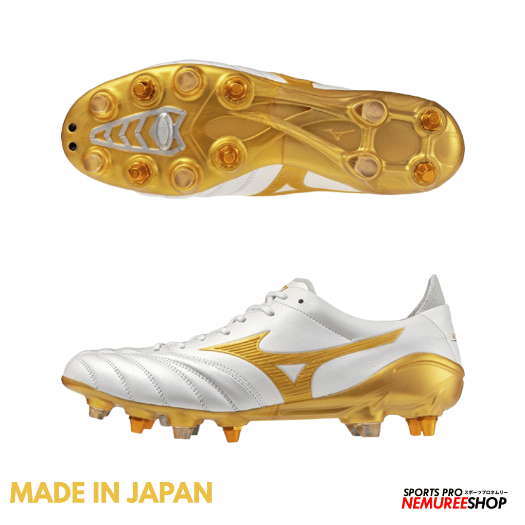 MIZUNO Football Shoes MORELIA NEO 4 JAPAN MIX (WHITE / GOLD) - Nemuree Shop - Online Sports Store