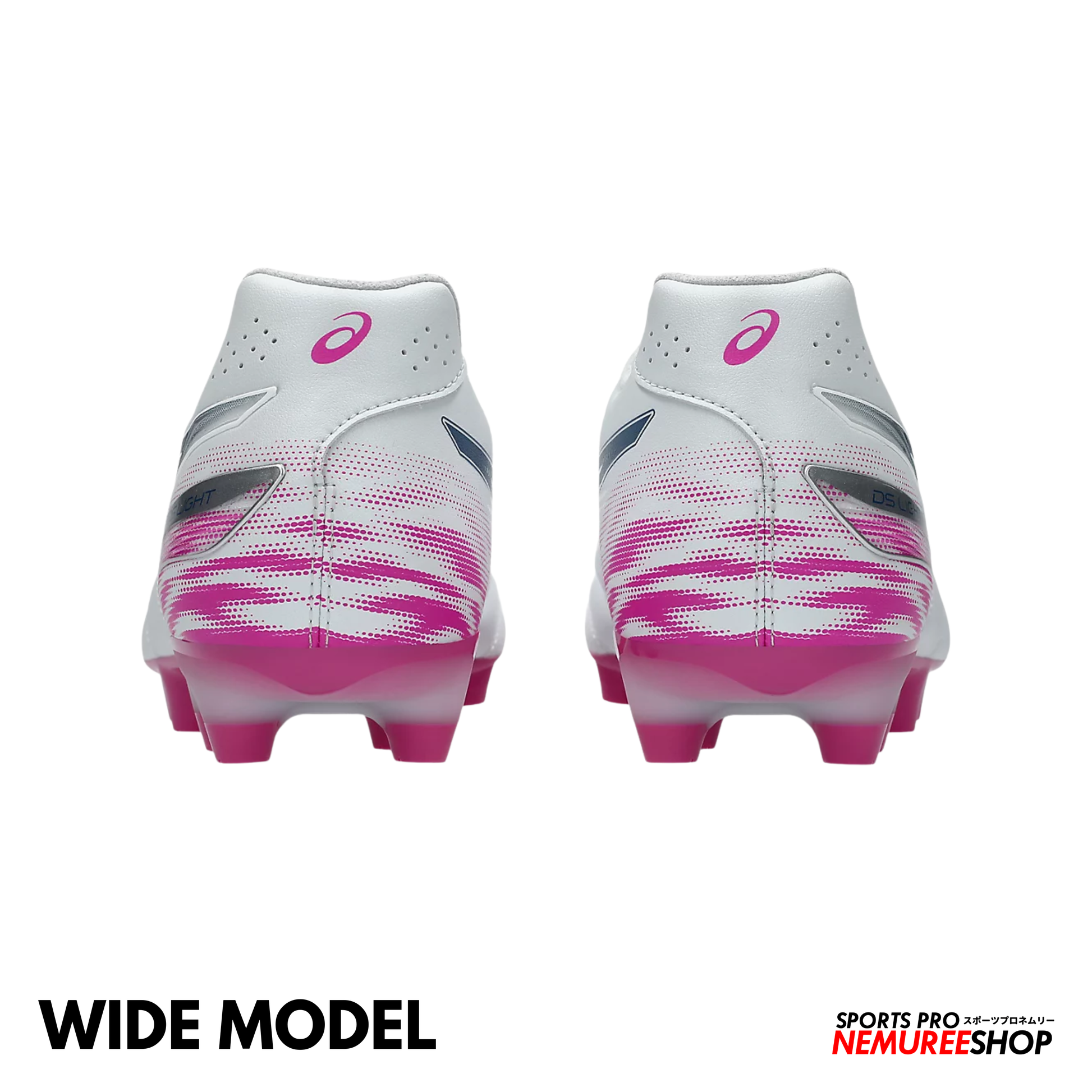 ASICS Football Shoes DS LIGHT PRO WIDE (WHITE/DIGITAL SAKURA) - Nemuree Shop - Online Sports Store