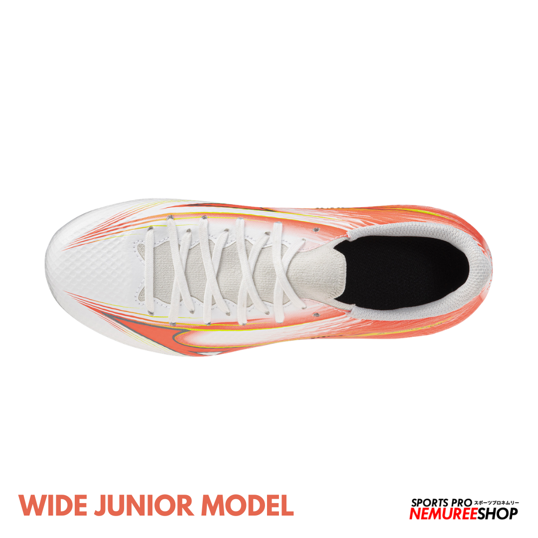 MIZUNO Football Shoes ALPHA 3 SELECT JR WIDE (WHITE/LAVA ORANGE/EVENING PRIMROSE)