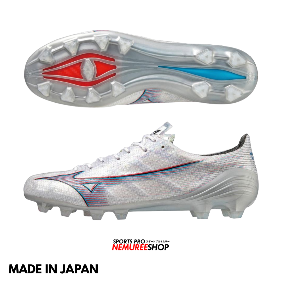 MIZUNO Football Shoes ALPHA JAPAN (WHITE/IGNITION RED/HOLO) - Nemuree Shop - Online Sports Store