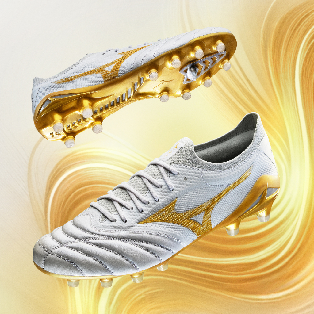 MIZUNO Football Shoes MORELIA NEO 4 BETA JAPAN (WHITE / GOLD) - Nemuree Shop - Online Sports Store