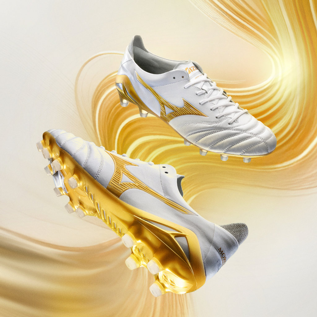 MIZUNO Football Shoes MORELIA NEO 4 JAPAN (WHITE / GOLD) - Nemuree Shop - Online Sports Store